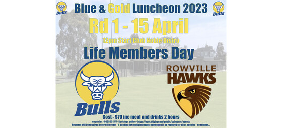 Rd 1 Noble Park v Rowville B&G Luncheon - Life Members Day