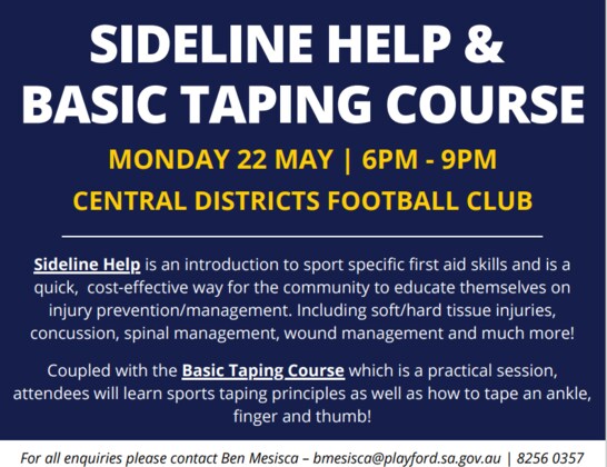 Sideline Help & Basic Taping Course