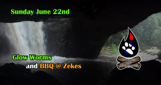 Glow worms walk and BBQ at zekes