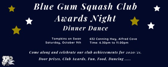 2021 Blue Gum Squash Club - Awards Night