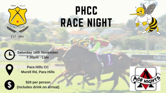 Para Hills Cricket Club Race Night