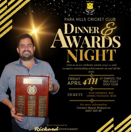 Para Hills Cricket Club Senior Presentation
