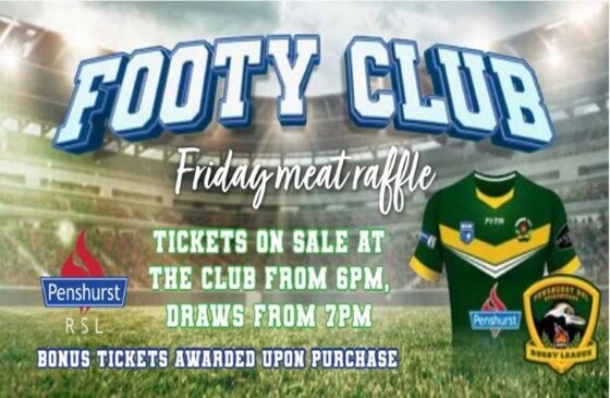 Weekly Friday Night Raffles at Penshurst RSL Club.