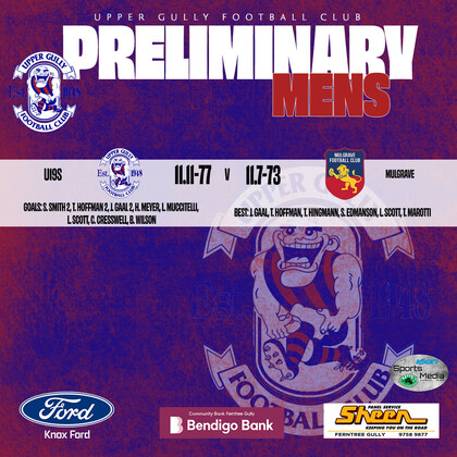 Under 19's Preliminary Final vs Mulgrave
