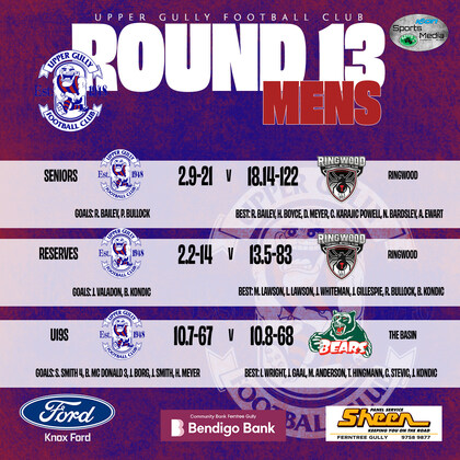 Seniors Round 13 vs Ringwood