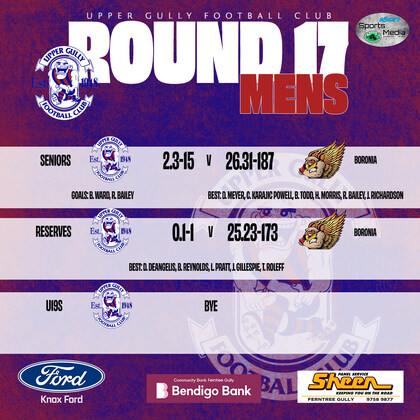 Seniors Round 17 vs Boronia