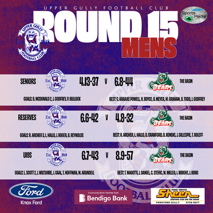 Seniors Round 15 vs The Basin