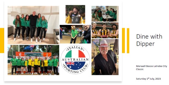 Dine with Dipper - 2023 Morwell Bocce Latrobe City Classic 