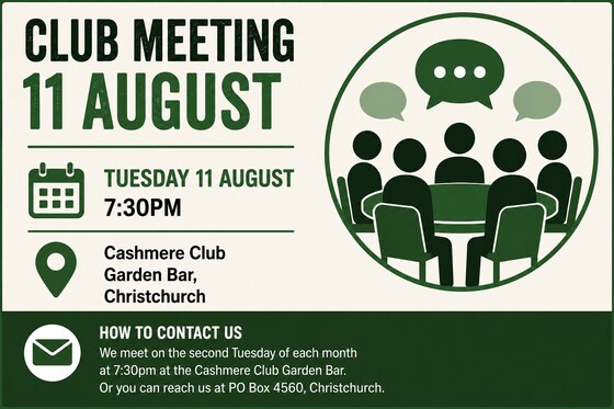 Monthly Club Meeting - 11 August