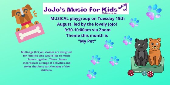 Online CAMBA Playgroup with Music - Sunday 15 August 