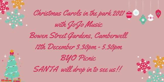 Christmas Carols with JoJo Music & SANTA in the Park!!