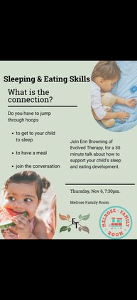 Cancelled- Parent workshop: Evolved Speech Therapy presentation on sleeping & eating skills