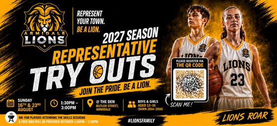 LIONS Trials: Sunday 23 Aug  - 1pm - 3pm