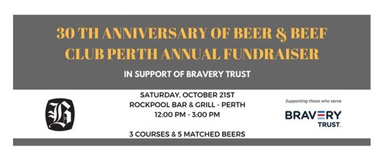 Beer & Beef Club Perth & Bravery Trust Fundraiser, Rockpool, Saturday 21 October