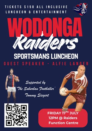 WODONGA RAIDERS SPORTSMANS LUNCHEON 2026
