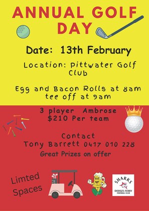 Annual Golf Day Friday 13th Feb