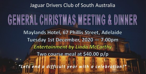 EVENT CANCELLED - JDCSA - GENERAL CHRISTMAS MEETING & DINNER