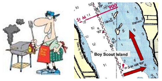 Cruise to Boy Scout Island - with anchoring location