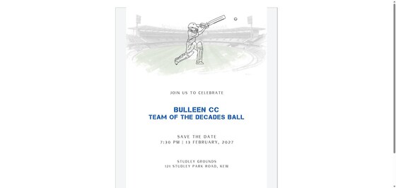 Bulleen CC Team of the Decades Ball