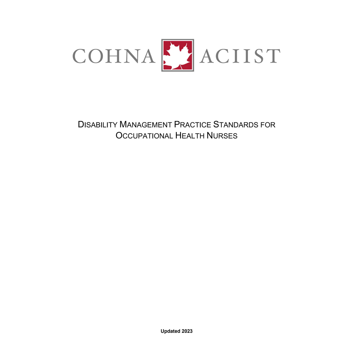 Disability Management Practice Standards for OHNs