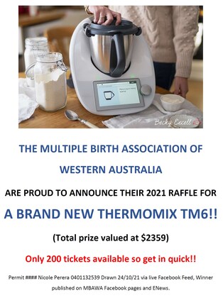 Thermomix TM6 Raffle ($2,359 prize value)