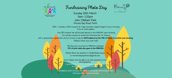 Sun 26th March 2023 - MBAWA Photo Day Fundraiser with Moments by Tia Johnson