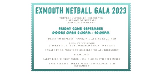 2023 Exmouth Netball Association Gala Night