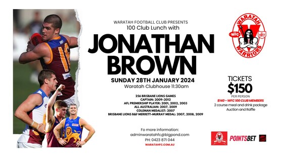 Waratah 100 Club - Jonathan Brown Lunch