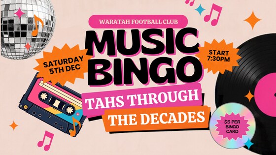  Music Bingo - Tahs through the Decades