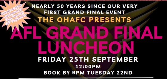 2026 AFL Grand Final Luncheon - Friday 25th September